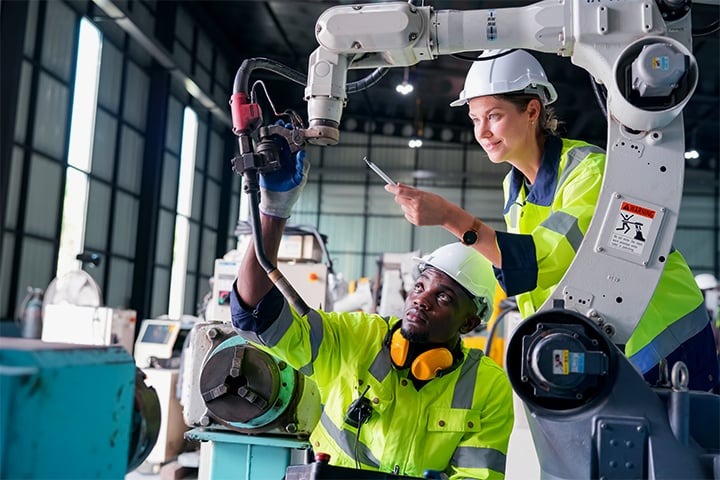 The manufacturing team preparing equipment for a potential sales increase