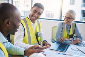 work colleagues discuss the financial management control process