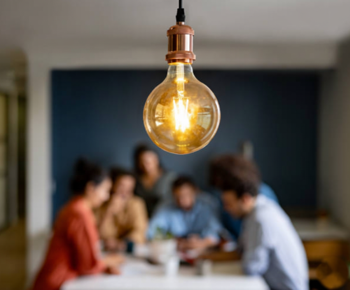 Abstract visualization of data analysis, featuring glowing lines converging and dispersing into a grid of digital particles, surrounded by various graphs and metrics on a dark blue background.