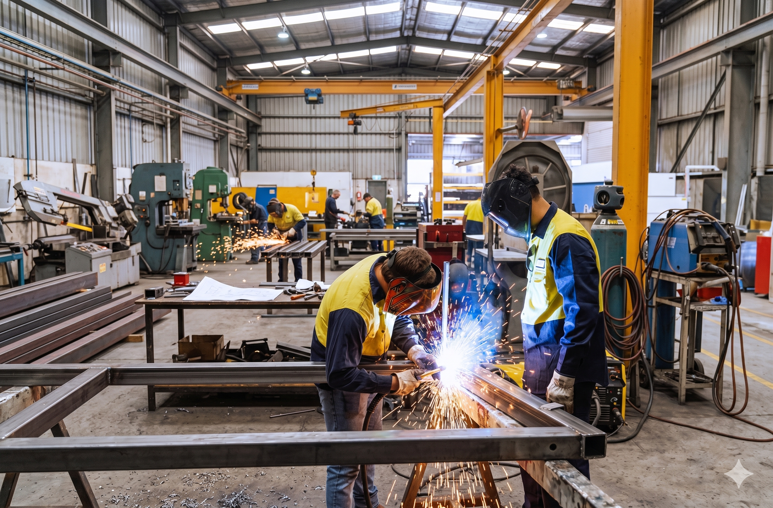 Two professionals reviewing financial spreadsheets and "Costing Reports" at a desk with a calculator and laptop.
